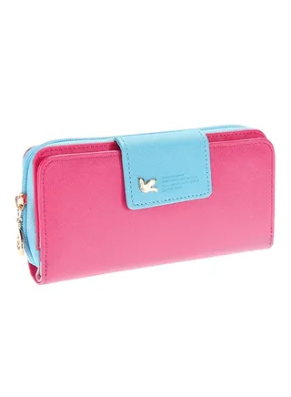 Multifunctional Leather Wallet Pink 