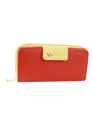 Multifunctional Leather Wallet Red 