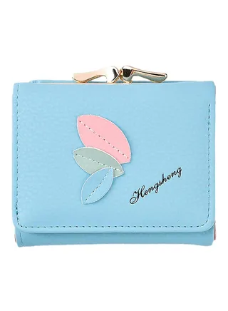 Multifunctional Leather Wallet Blue 