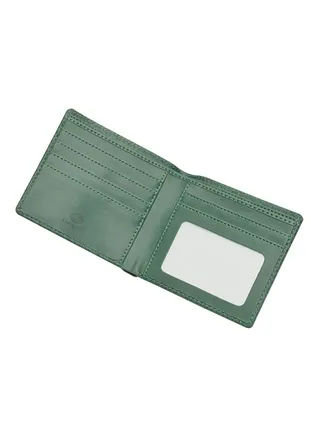 Stitch detailed Bi-Fold PU Wallet Green 