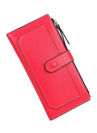 Multifunctional Leather Wallet Red 