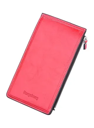 Multifunctional Leather Wallet Red 
