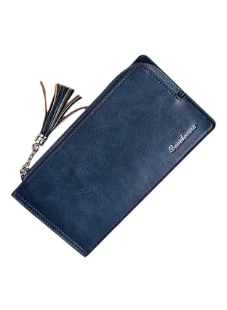Multifunctional Leather Wallet Blue 