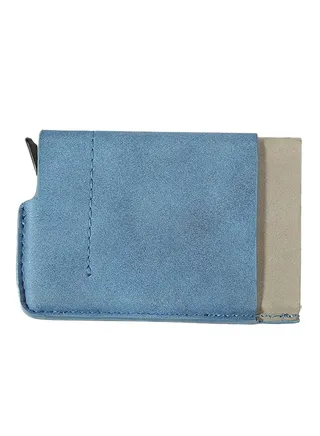 Multifunctional Leather Wallet Blue 