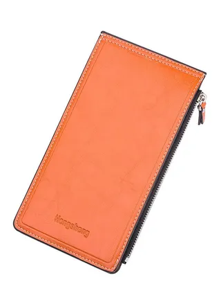 Multifunctional Leather Wallet Orange 