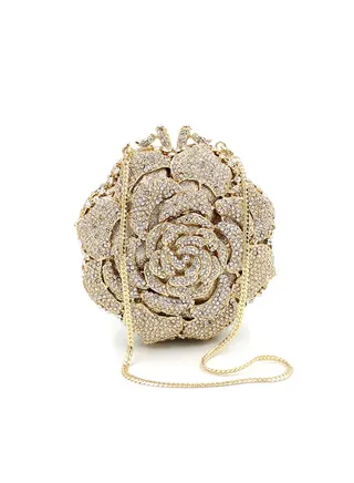 Stylish Leather Clutch Gold 