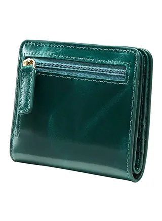 Bifold Leather Pocket Wallet Green 