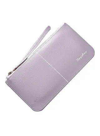 Multifunctional Leather Wallet Light Purple 