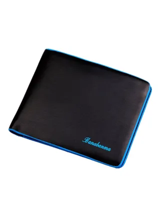 Multifunctional Leather Wallet Black/Blue 