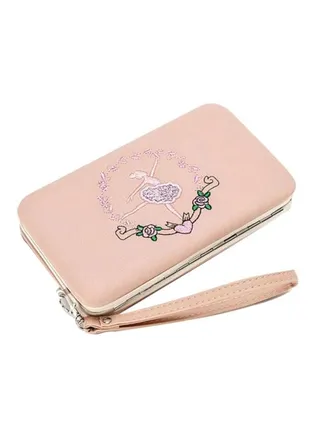 Faux Leather Clutch Pink 