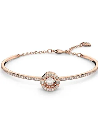 Swarovski Sparkling Dance Bracelet Round Cut Rose Gold Tone Plated 
