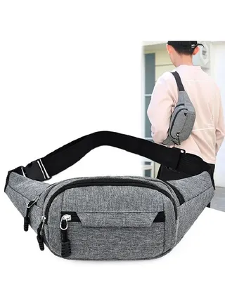 Sports Waist Bag, Unisex Waist Pack, Waterproof Waist Pack and Wear-Resistant 4 Pockets, Large Capacity Waist PackOutdoor Sports Waist Bag 