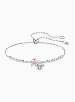 Swarovski Women's Platinum Geometric Bracelet Silver Rhodium Plated 