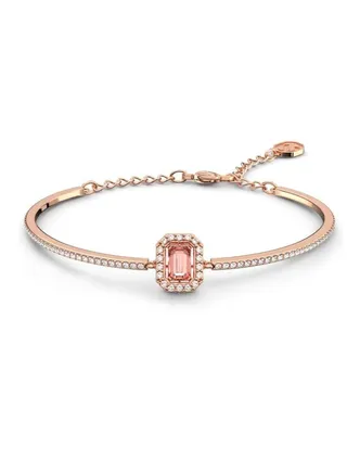 Swarovski Millenia octagon-cut crystal bangle rose gold tone plated 