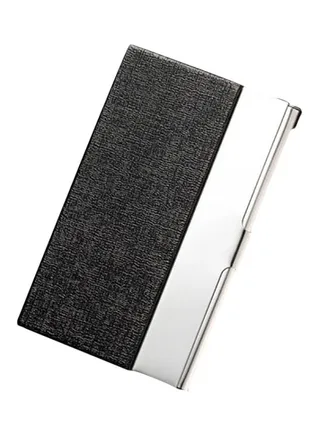 Faux Leather Card Holder Black 