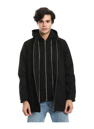 Multi Zippers Hooded Gokh Jacket 