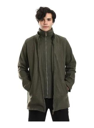 Multi Zippers High Neck Gokh Jacket 