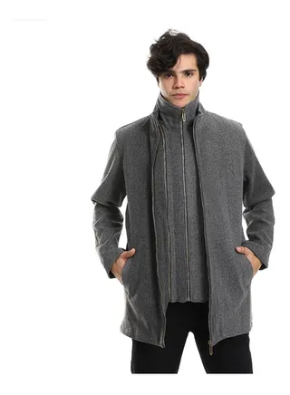 Multi Zippers High Neck Gokh Jacket 