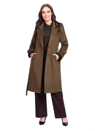 Fully Lined Classic Long Wool Coat With  Belt - Havan 