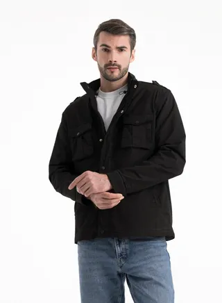 Jacket Gabardine Men's - Head Cover  - BLACK 