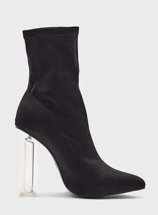 Clear Heel Pointed Boot 