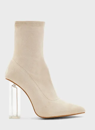 Clear Heel Pointed Boot 