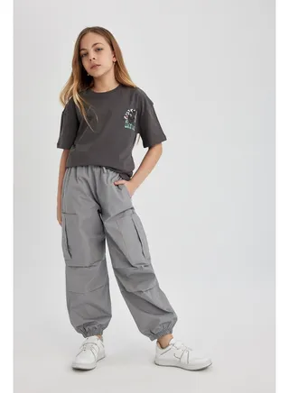 Girl Parachute Cargo Woven Trousers 