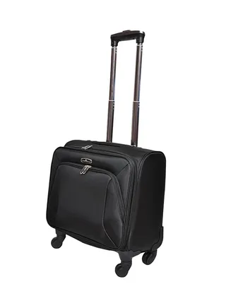 Softside Small Cabin Luggage Trolley Black 