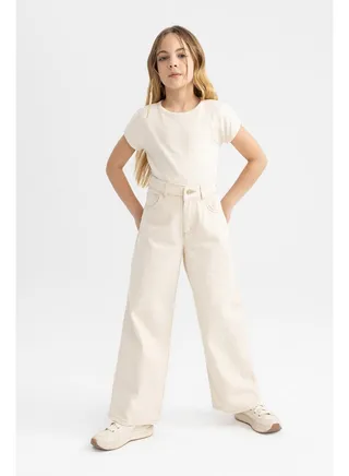 Girl Wide Leg Denim Trousers 
