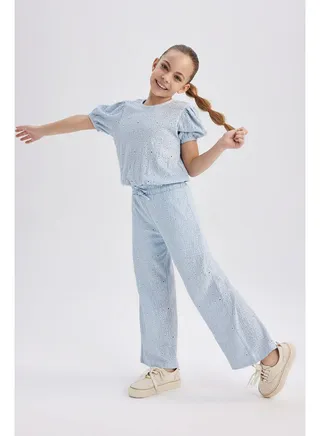 Girl Wide Leg Knitted Trousers 