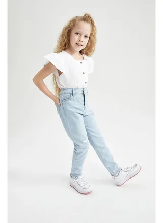 Girl Mom Fit Denim Trousers 