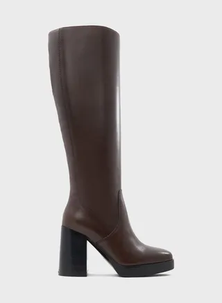 Equine Long Leather High Heel Boots 