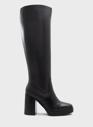 Equine Long Leather High Heel Boots