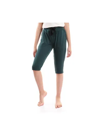 Casual Plain Basic High-Rise Pants Olive 