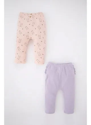 BabyGirl Regular Fit Knitted Trousers - 2 Pieces 