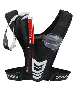 Running Phone Holder for Vest | Chest Pouch | Lightweight and Training | Key Clip | Luminous Straps | Waterproof | Reflective | Men and Women, Black, Black 