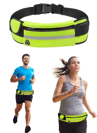 Sports and Workout Waist Bag Money Belt for Running, Cycling, Travelling, Walking, Hiking, Multipocketed Running Waist Belt, Dedicated Slots For Water Bottle Keys Mobile Money Headphone 