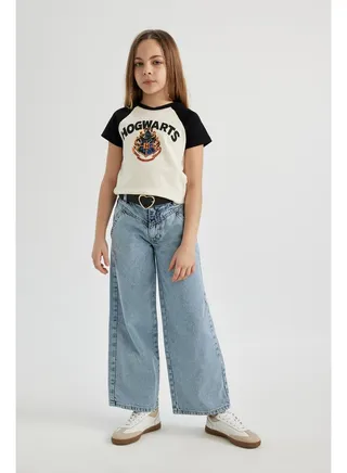 Girl Wide Leg Denim Trousers 