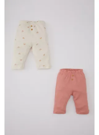 Babygirl New Born Regular Fit Knitted Trousers - 2 Pieces 