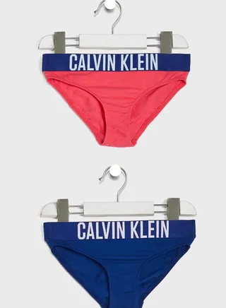 2 Pack Youth Logo Band Swim Bikini Bottoms