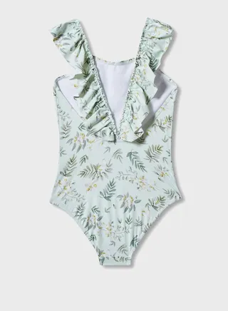Kids Leaf Print Swimsuit 
