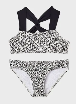 Kids Wave Print Bikini 