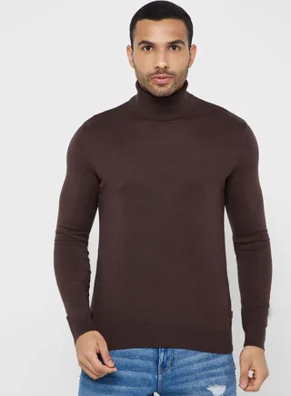 Turtle Neck Knitted Sweater