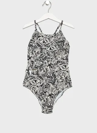 Kids Leaf Print Swimsuit 