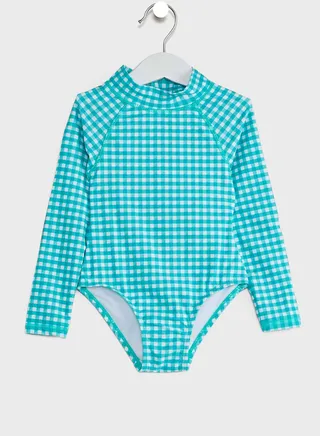 Kids Checked Swimsuit 