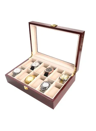 12-Grid Retro Classic Watch Display Storage Box 