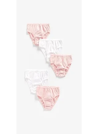 Pink and White Briefs 5 Pack 