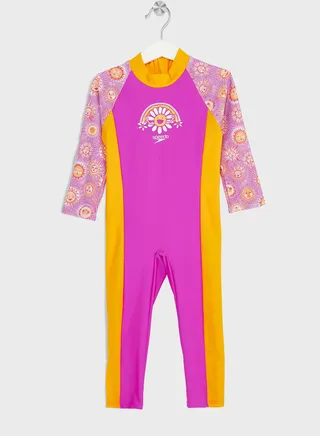 Printed Logo All-In-One Swimsuit 