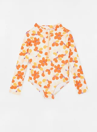Girls Floral Print Rashguard 