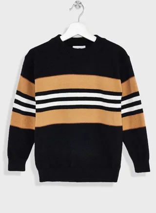 Boys Crew Neck Stripe Sweater